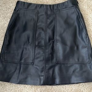 Faux Leather Black Mini Skirt